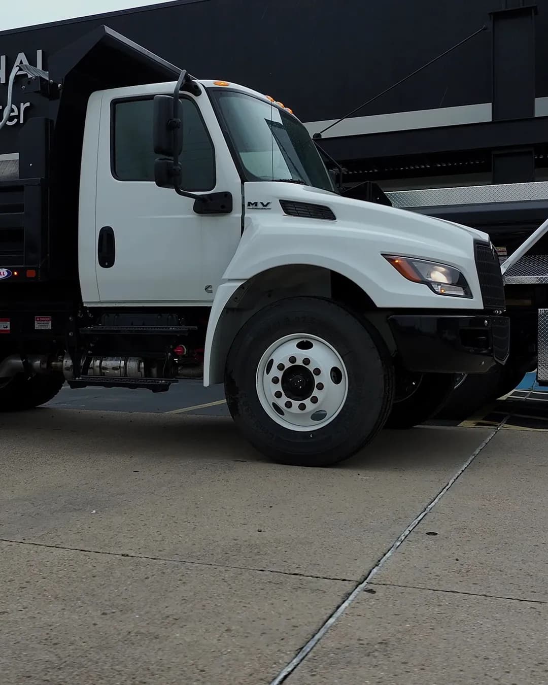 White International MV dump truck with a Ledwell dump body