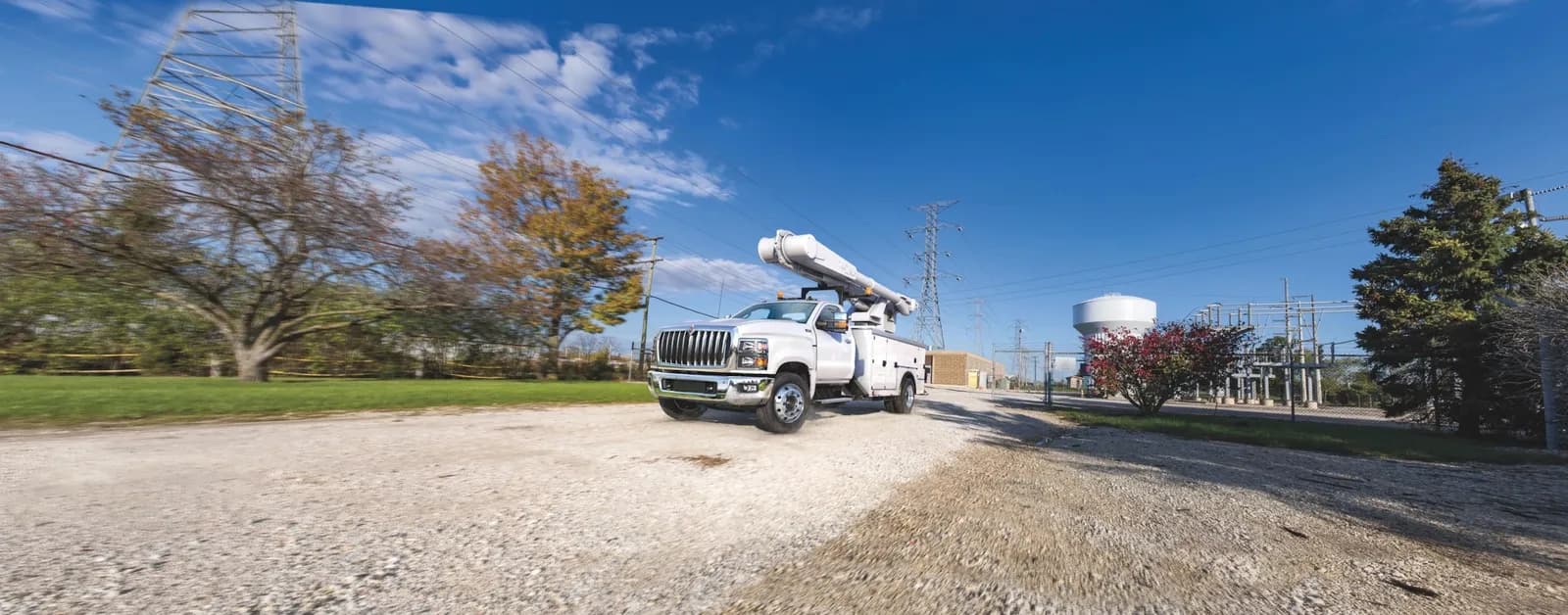 International CV Series utility truck with a service body