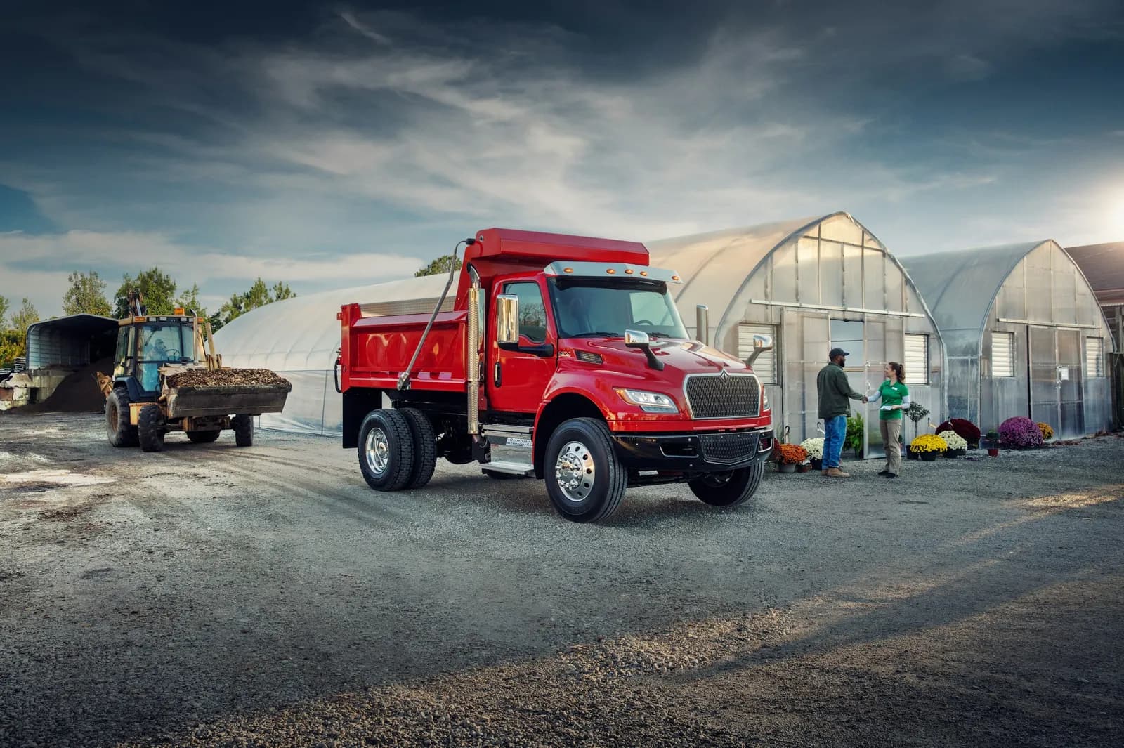 MV Series dump truck on a gravel site