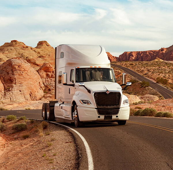 International LT desert highway