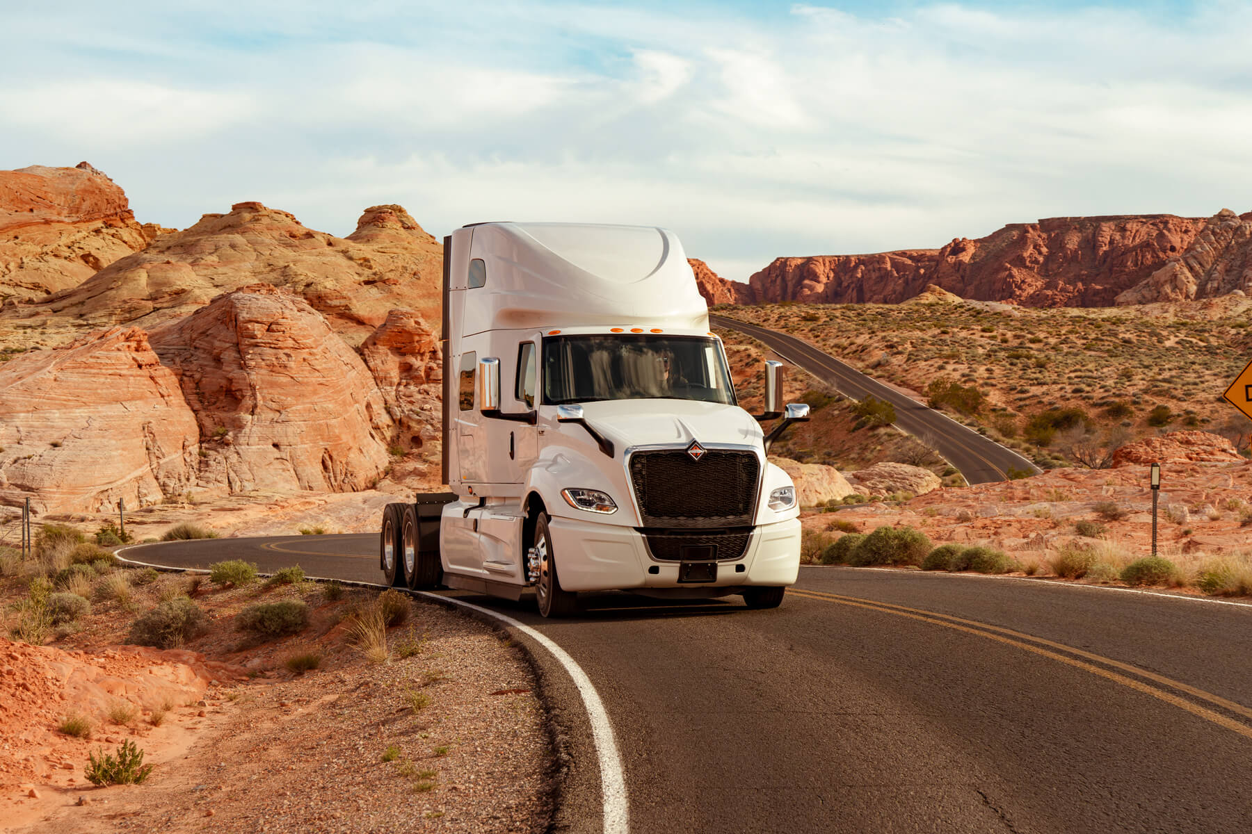International LT desert highway
